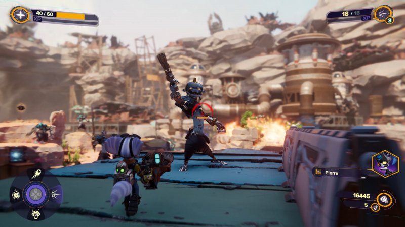 Ratchet & Clank: Rift Apart, una scena di gameplay. Ratchet & Clank: Rift Apart, una scena di gameplay.