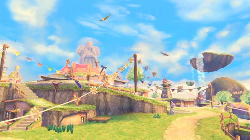 The Legend of Zelda: Skyward Sword HD: Oltrenuvola, la principale isola volante del gioco. The Legend of Zelda: Skyward Sword HD: Oltrenuvola, la principale isola volante del gioco.