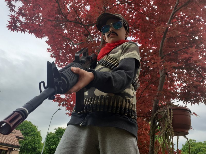 Simone, il figlio di un nostro lettore, nei panni di Vargas