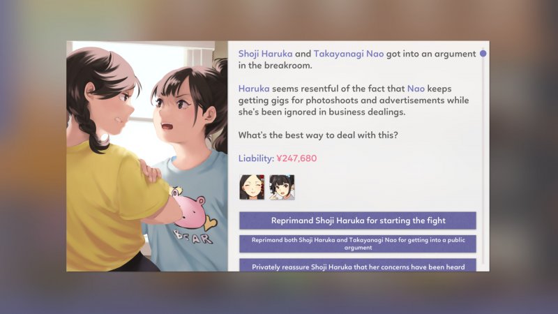 Idol Manager: è nostro compito risolvere i dissapori tra le idol nel modo migliore possibile