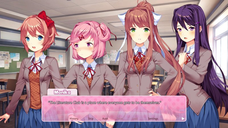 Doki Doki Literature Club Plus, the four girls of the club