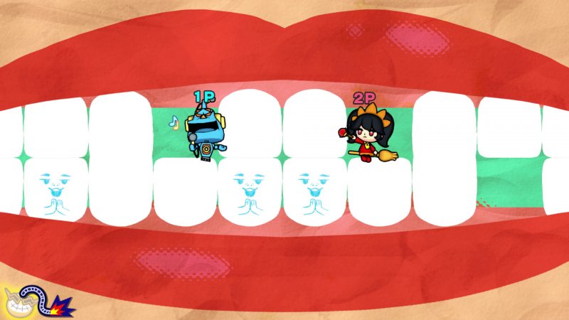 WarioWare: Get It Together!: la streghetta Ashley guarda sospettosa il robot cantante Mike. WarioWare: Get It Together!: la streghetta Ashley guarda sospettosa il robot cantante Mike.