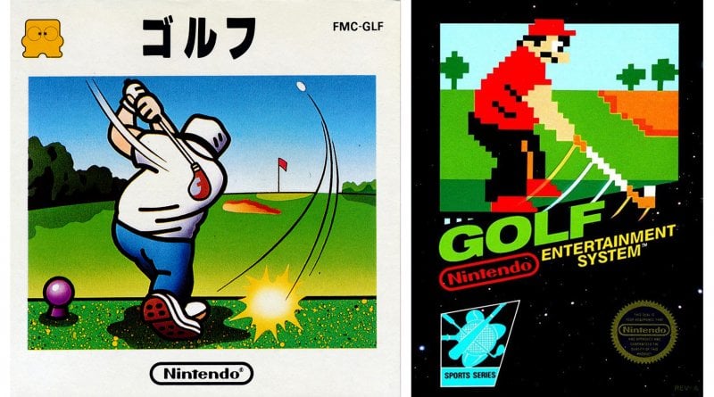 Golf, la copertina del Famicom e quella del NES. Golf, la copertina del Famicom e quella del NES.