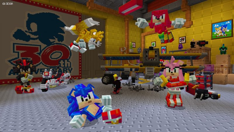 Oltre agli scenari, nel DLC di Sonic per Minecraft ci sono anche i personaggi principali