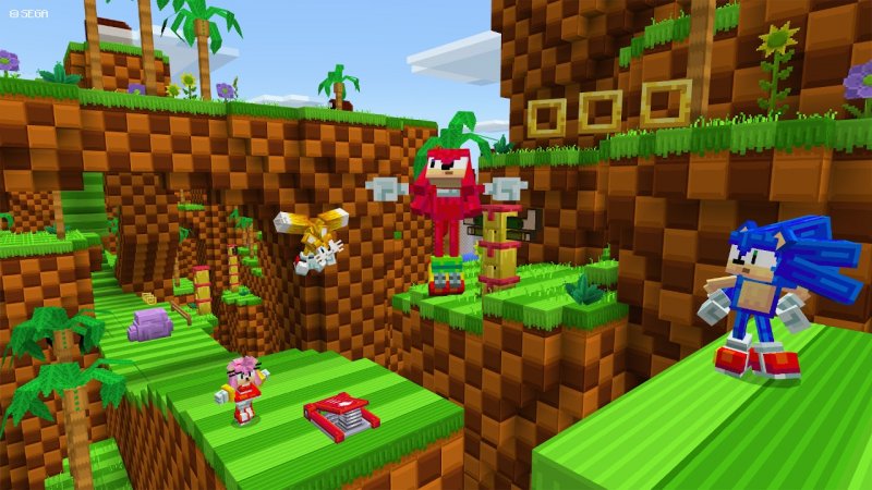 Minecraft: il DLC di Sonic propone personaggi ed elementi dei livelli classici