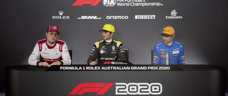 Aiden Jackson alle prese con la stampa di Formula 1