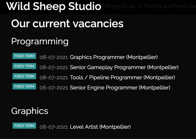 Wild Sheep Studio annunci lavorativi Wild Sheep Studio annunci lavorativi