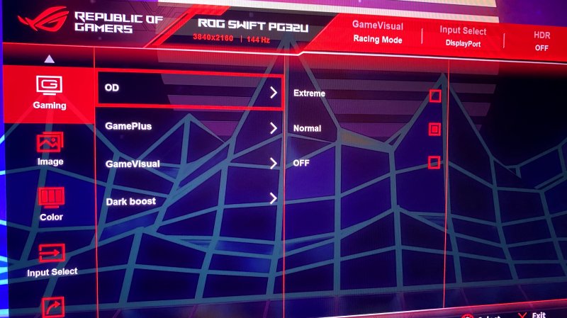 Menù completo che permette di attivare la funzionalità overdrive, essenziale per il gaming