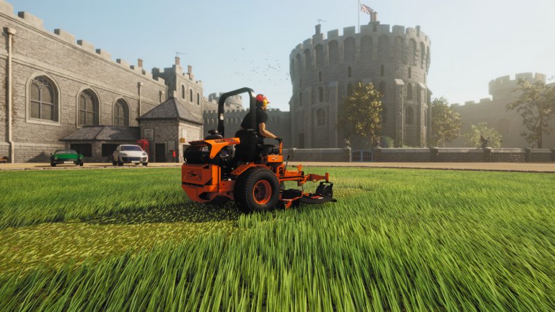 Lawn mower simulator, screenshot of a specific simulator