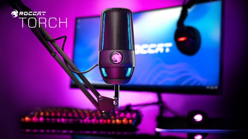 Microfono ROCCAT Torch fissato sull'asta