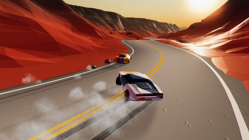 Star Drift Evolution, uno dei tracciati veloci affrontati con una visuale in terza persona Star Drift Evolution, uno dei tracciati veloci affrontati con una visuale in terza persona