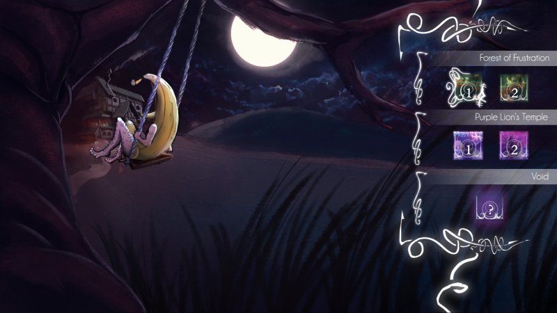 Banana Hell: un'immagine del gioco con la banana sotto la Luna Banana Hell: un'immagine del gioco con la banana sotto la Luna