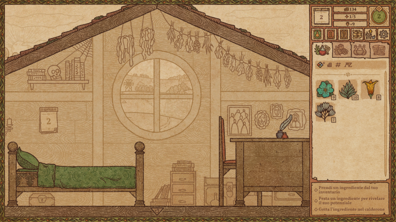 Potion Craft: la camera da letto, dove è possibile concludere la giornata