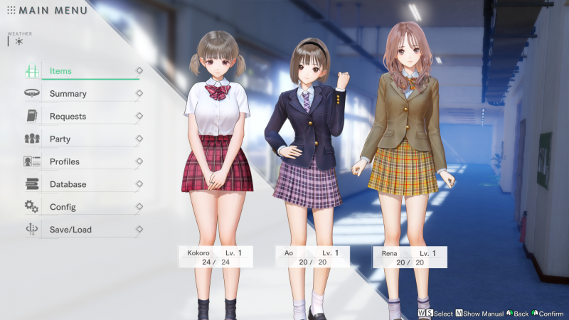 Blue Reflection: Second Light, il menu di gioco Blue Reflection: Second Light, il menu di gioco