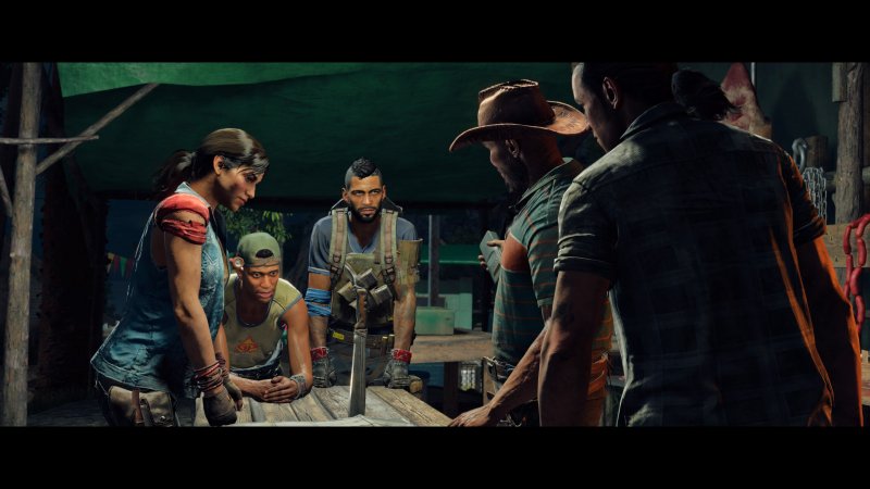 Far Cry 6, Dani durante una riunione con i Montero Far Cry 6, Dani durante una riunione con i Montero