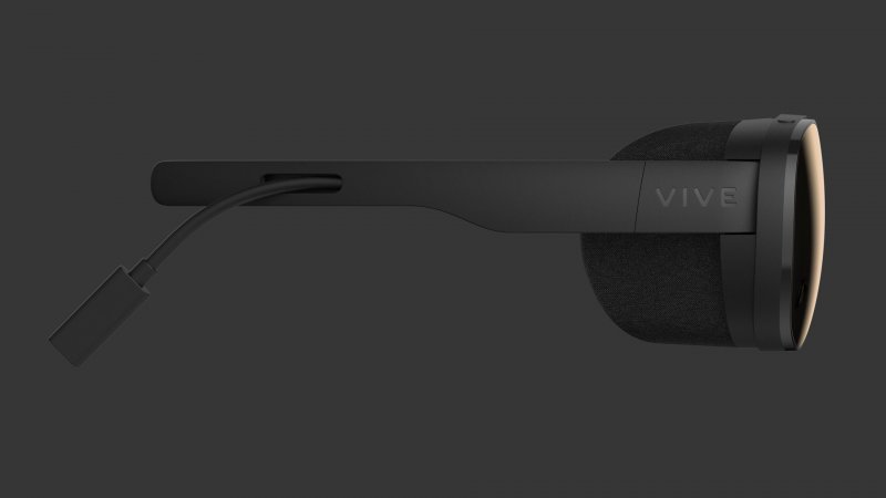The shape of the HTC Vive Flow is that of a pair of goggles
