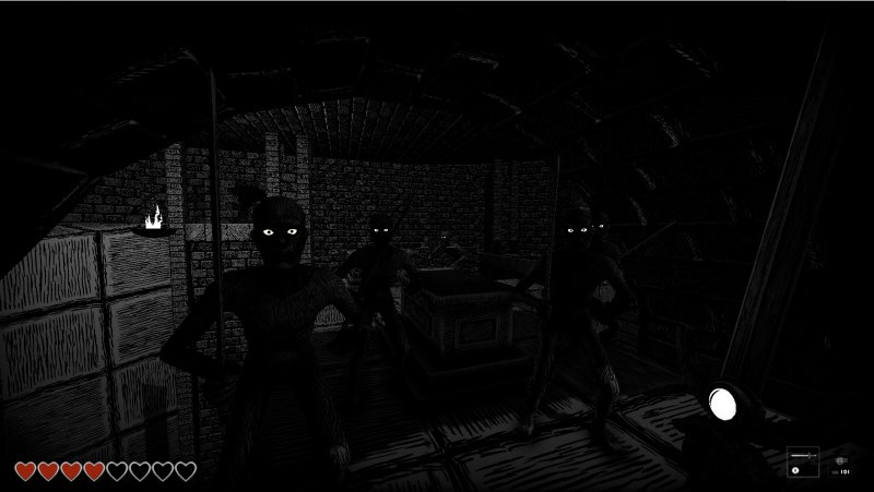 Un'immagine di Kingdom of the Dead con le creature standard che attaccano nel primo livello Un'immagine di Kingdom of the Dead con le creature standard che attaccano nel primo livello