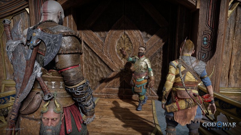 Kratos, Atreus e un nano in God of War Ragnarok Kratos, Atreus e un nano in God of War Ragnarok
