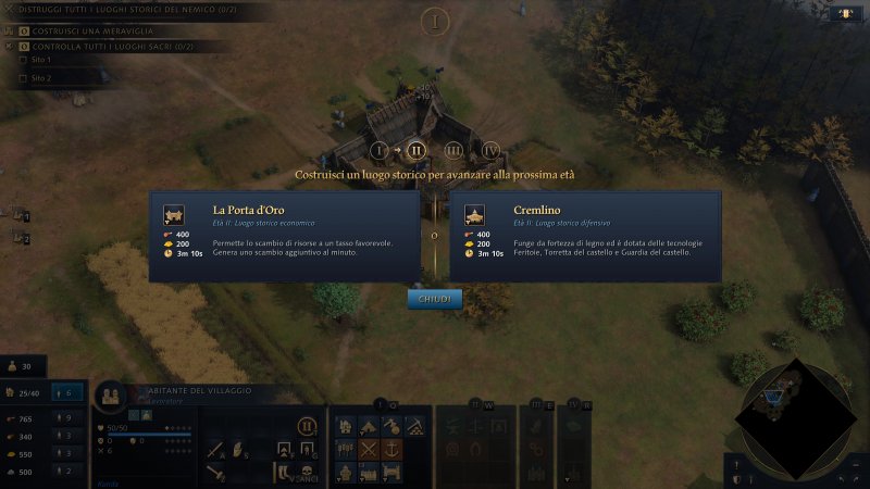 Dei due edifici che ci verranno offerti ad ogni avanzamento tecnologico, ne potremo scegliere e costruire soltanto uno. Se questo verrà distrutto, sarà perso per sempre come si suoi bonus