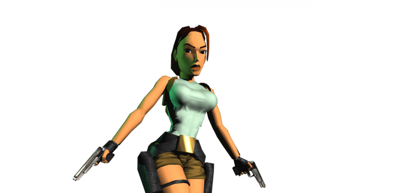 Lara Croft in un artwork dell'epoca Lara Croft in un artwork dell'epoca