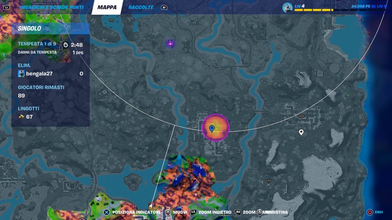 Una delle zone corrotte della mappa di Fortnite