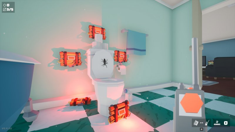 Kill it with Fire, un'immagine di gioco che mostra i metodi estremi con cui dobbiamo sbarazzarci dei ragni