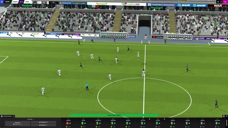 Football Manager 2022: azione di gioco nel motore 3D.