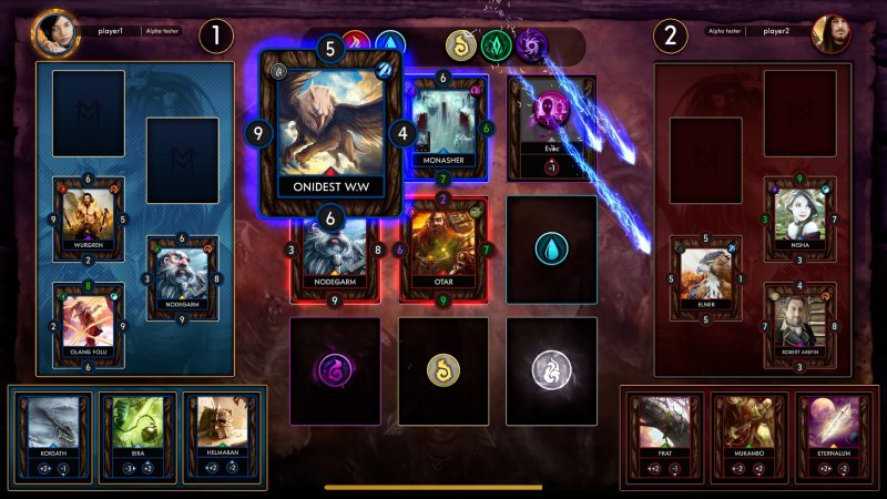 Oltre alle carte creatura, in Temperia ci saranno equipaggiamenti e un sistema elementale che aggiungono bonus o malus alle carte.