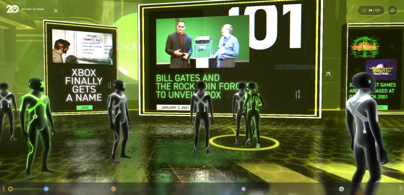 Esta es el área interactiva del Museo Xbox dedicada a la primera consola de Microsoft.