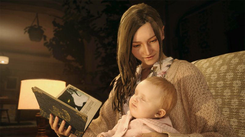 Resident Evil Village, Mia legge una favola alla piccola Rosemary Resident Evil Village, Mia legge una favola alla piccola Rosemary