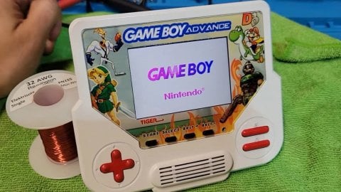 The Tiger Boy Advance is a Game Boy Advance tucked into a Tiger Electronics Handheld System