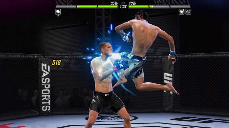 EA Sports UFC Mobile 2, una scena di uno scontro
