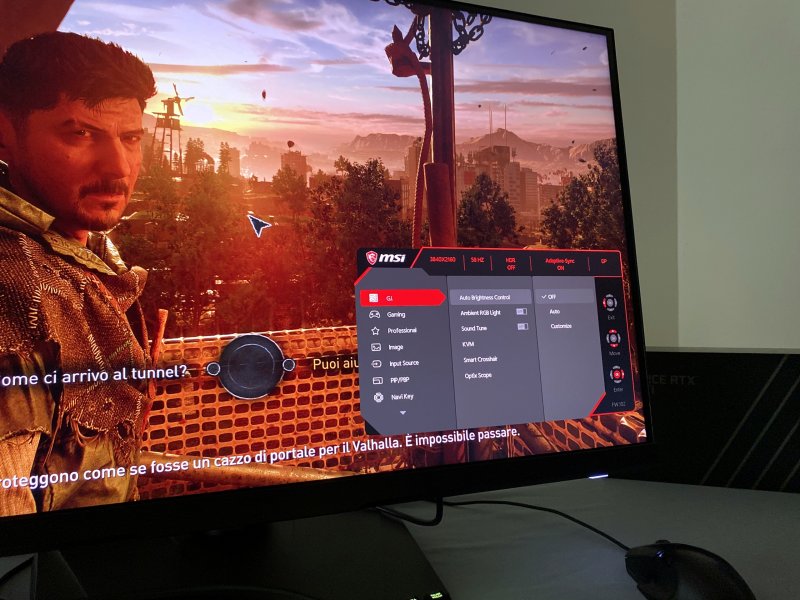 Il menu del monitor è ricco di opzioni