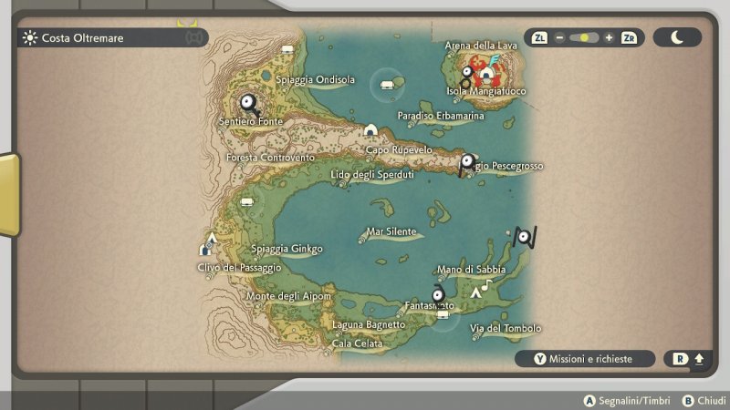 Leggende Pokémon Arceus, mappa con gli Unown nella Costa Oltremare Leggende Pokémon Arceus, mappa con gli Unown nella Costa Oltremare