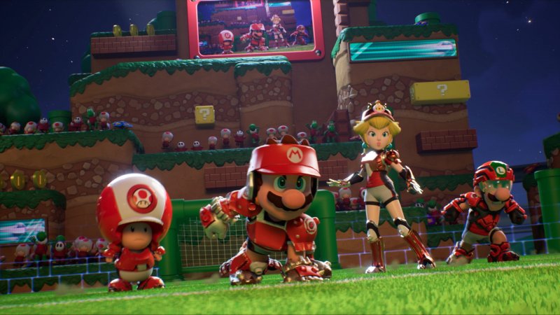 Il team Mario di Mario Strikers: Battle League Football