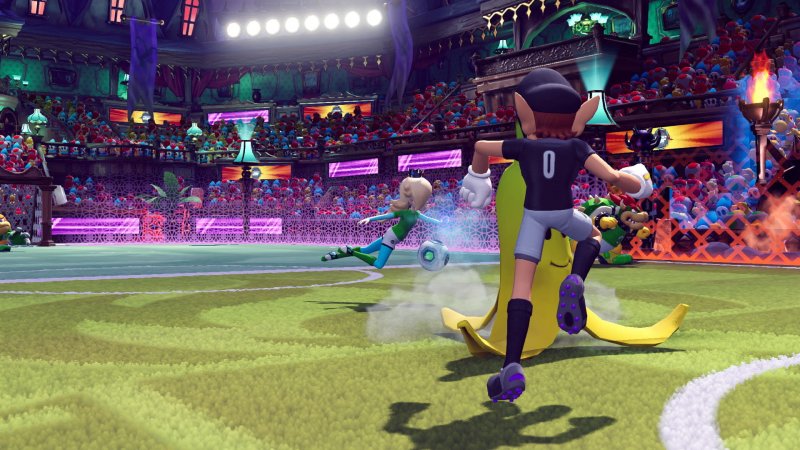 Mario Strikers: Battle League Football: Waluigi alle prese con una banana