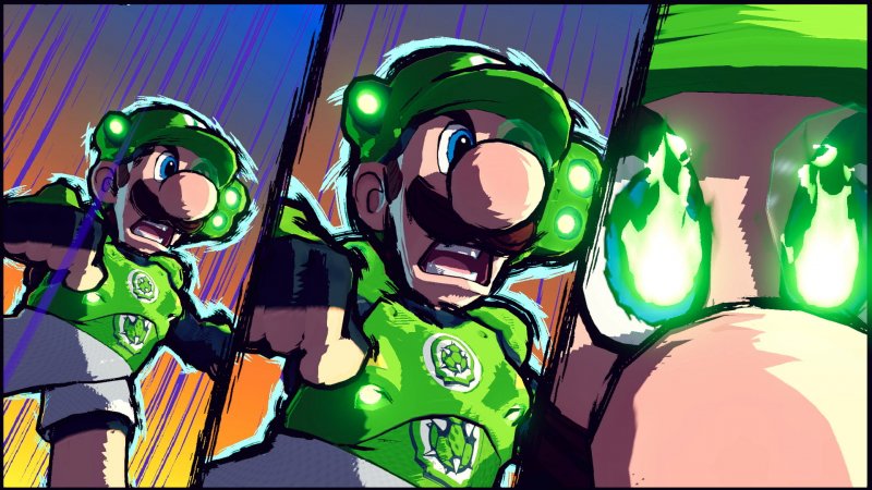 Luigi si carica in Mario Strikers: Battle League Football