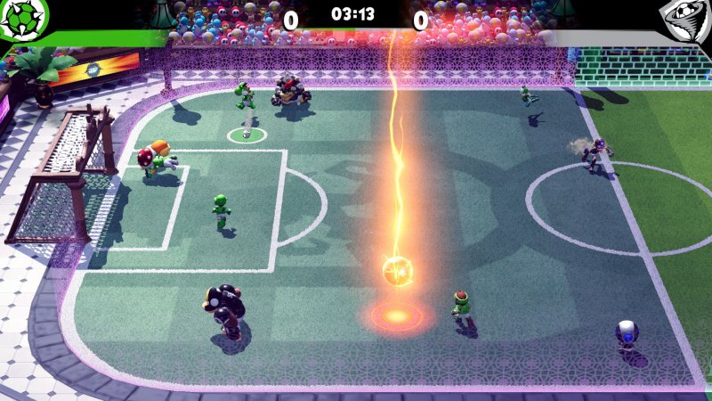 Mario Strikers: Battle League Football: la sfera che genera permette l'ipertiro