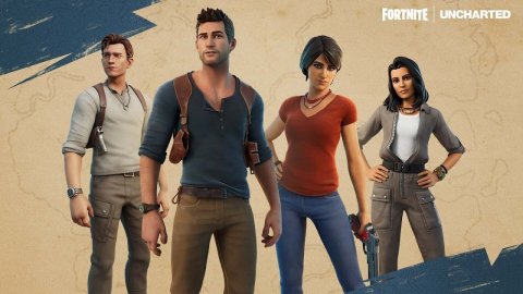 Fortnite: trailer and image of the Uncharted characters, in game and film version