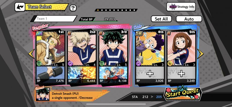 My Hero Ultra Impact, la composizione della squadra My Hero Ultra Impact, la composizione della squadra