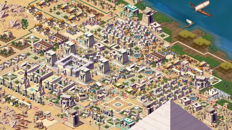 Pharaoh: A New Era, uno screenshot che mostra la città in costruzione