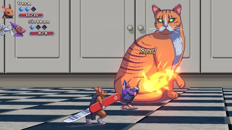 Small Saga, un'immagine di un combattimento nel gioco