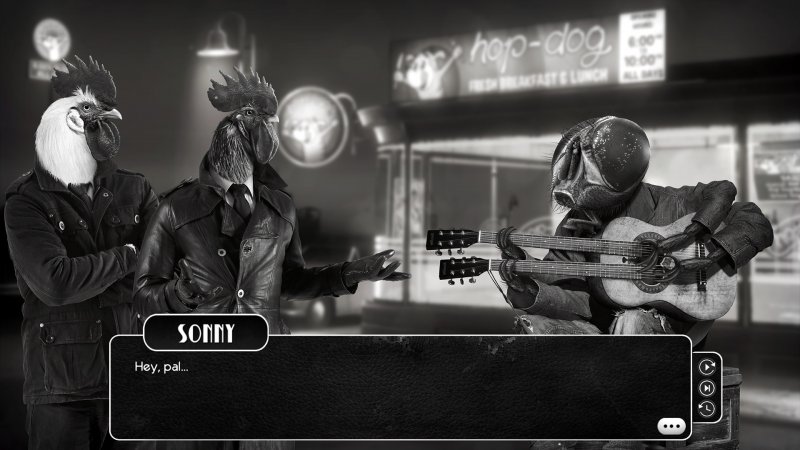 Chicken Police - Paint It Red!, un dialogo con un personaggio