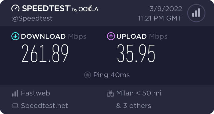 Il nostro picco raggiunto con 5G DSS su Acer Predator Connect X5 5G CPE