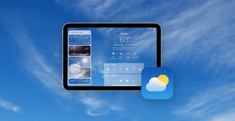 Applicazione nativa meteo su iPadOS Applicazione nativa meteo su iPadOS