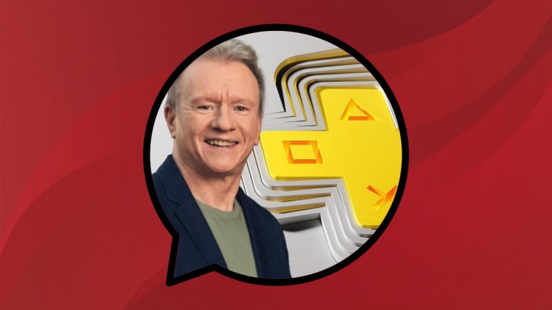Jim Ryan e il logo di PlayStation Plus Jim Ryan e il logo di PlayStation Plus