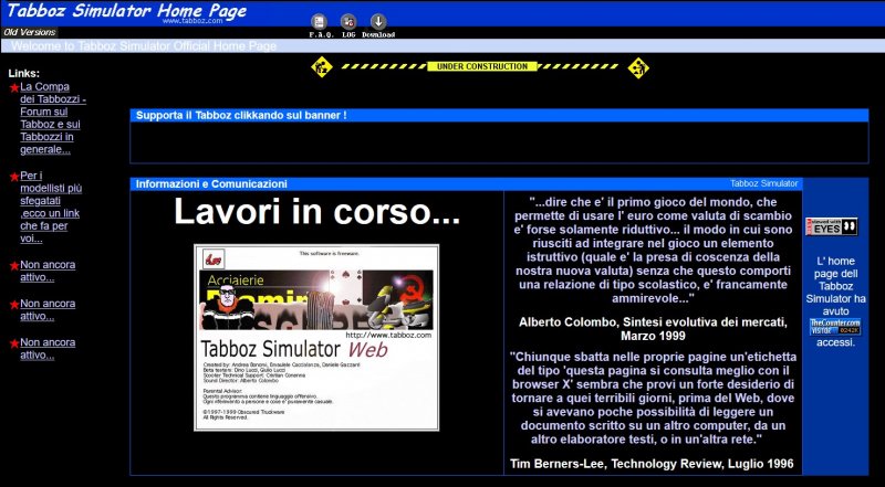 La versione 'Web' di Tabboz Simulator