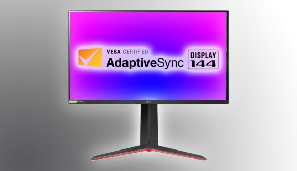 VESA's AdaptiveSync logo on a gaming monitor