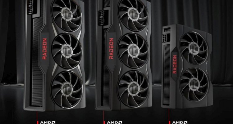 Aktuell AMD Le GPU RX 6950 XT, RX 6750 XT och RX 6650 XT, karaktäristisk …