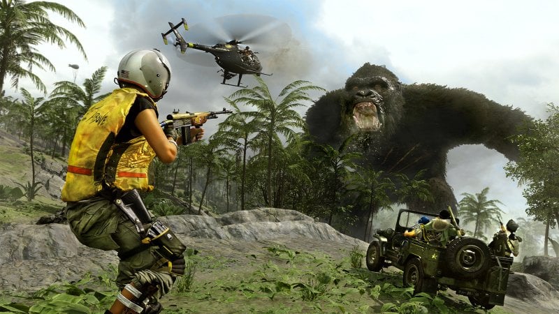 Call of Duty: Operation Monarch, a soldier confronts King Kong